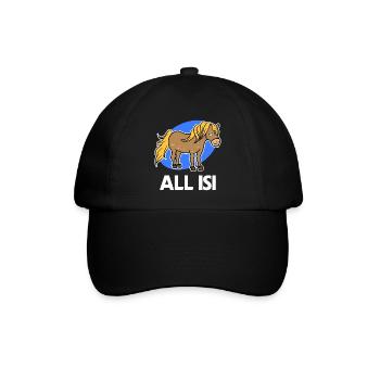 Pferdenarr Statement Islandpferde Islandponys Pony - Baseballkappe - Schwarz/Schwarz - Vorne