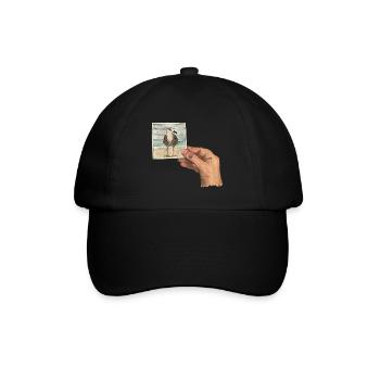 Hand mit Foto einer Möwe - Baseballkappe - Schwarz/Schwarz - Vorne
