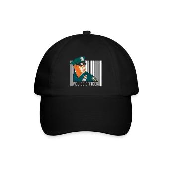 Polizist Tatort Kriminalität Uniform - Baseballkappe - Schwarz/Schwarz - Vorne