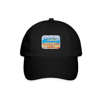 Dubrovnik Kroatien Aquarell Skizze Illustration - Baseballkappe - Schwarz/Schwarz - Vorne