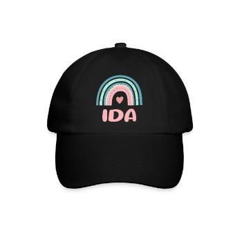 Ida Name Regenbogen Baby - Baseballkappe - Schwarz/Schwarz - Vorne