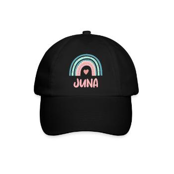 Juna Name Regenbogen Baby - Baseballkappe - Schwarz/Schwarz - Vorne