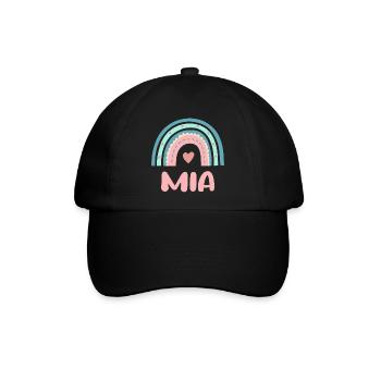 Mia Name Regenbogen Baby - Baseballkappe - Schwarz/Schwarz - Vorne