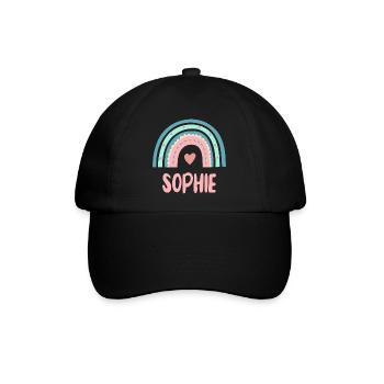 Sophie Name Regenbogen Baby - Baseballkappe - Schwarz/Schwarz - Vorne