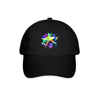 Stern bunt - Baseballkappe - Schwarz/Schwarz - Vorne