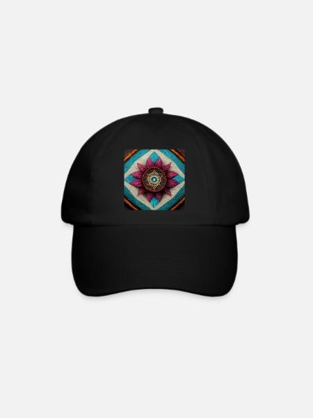 Boho Mandala Abstract - Baseballkappe - Schwarz/Schwarz