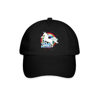 Einhorn (Team Awesome) - Baseballkappe - Schwarz/Schwarz - Vorne
