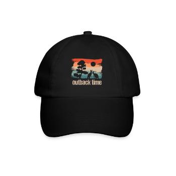 outback time - Baseballkappe - Schwarz/Schwarz - Vorne