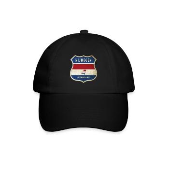 Nijmegen Niederlande Wappen Design - Baseballkappe - Schwarz/Schwarz - Vorne