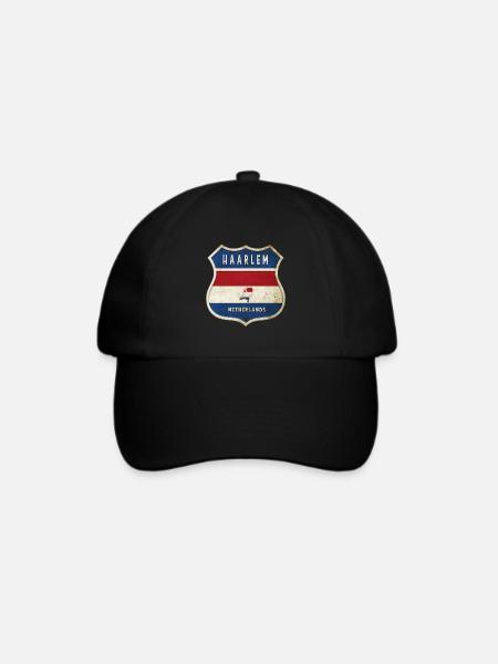 Haarlem Niederlande Wappen Design - Baseballkappe - Schwarz/Schwarz