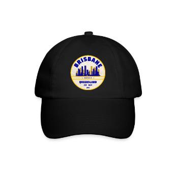 Brisbane Australien Skyline - Baseballkappe - Schwarz/Schwarz - Vorne