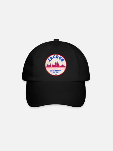 Zagreb Rundlogo Skyline Retro - Baseballkappe - Schwarz/Schwarz