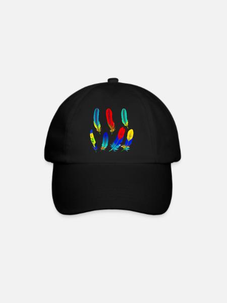 Papagei Federn - Baseballkappe - Schwarz/Schwarz