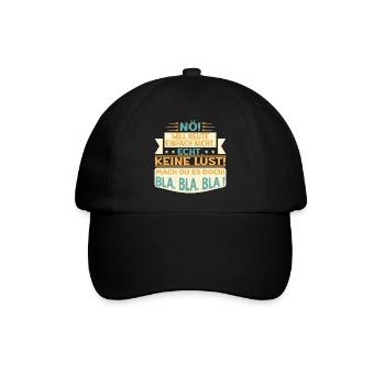 KEINE LUST SPRÜCHE, NÖ - Baseballkappe - Schwarz/Schwarz - Vorne