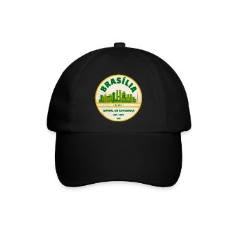 Brasília Skyline Retro Emblem - Baseballkappe - Schwarz/Schwarz - Vorne