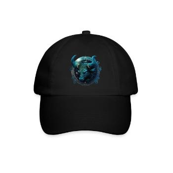 Sternzeichen Stier - Baseballkappe - Schwarz/Schwarz - Vorne