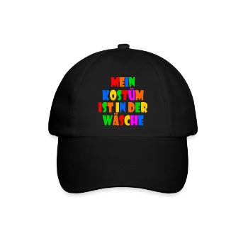 mein kostüm ist in der wäsche - Baseballkappe - Schwarz/Schwarz - Vorne