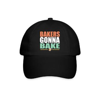 Backen Bäcker gehen zum Backen - Baseballkappe - Schwarz/Schwarz - Vorne