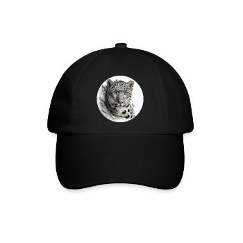 Schneeleoparden sind majestätische Raubtiere - Baseballkappe - Schwarz/Schwarz - Vorne