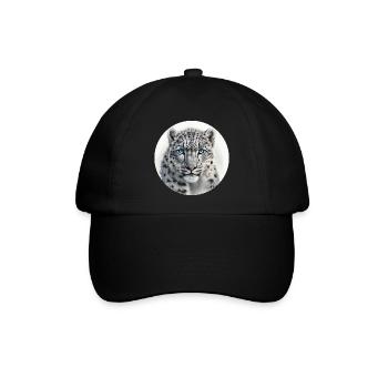 Der Schneeleopard ist ein majestätischer Jäger - Baseballkappe - Schwarz/Schwarz - Vorne