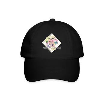 Farbiger Diamant - Baseballkappe - Schwarz/Schwarz - Vorne