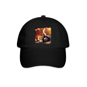 Der Kreativität der Katze freien Lauf lassen - Baseballkappe - Schwarz/Schwarz - Vorne