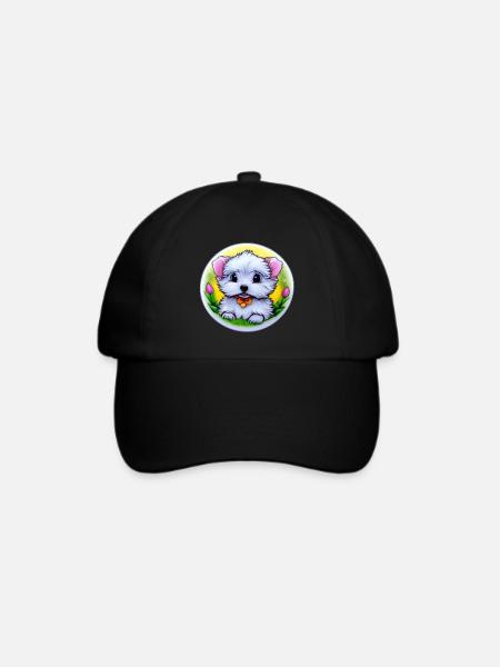 Hund Welpe - Baseballkappe - Schwarz/Schwarz