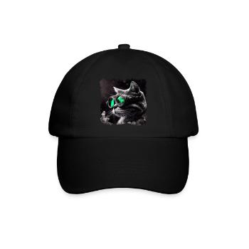 Katzen haben ausgezeichnete Nachtsicht - Baseballkappe - Schwarz/Schwarz - Vorne