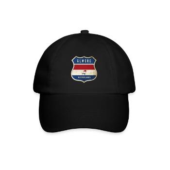 Almere Niederlande Wappen Design - Baseballkappe - Schwarz/Schwarz - Vorne