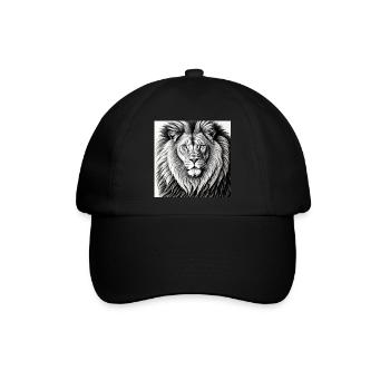 Lion King watching - Baseballkappe - Schwarz/Schwarz - Vorne