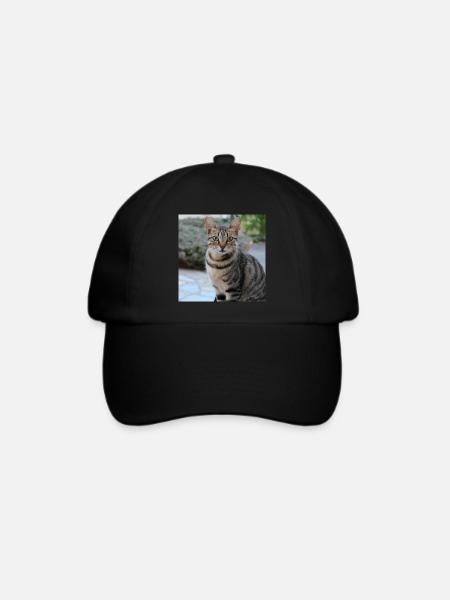 Katze Kätzchen Poster quadratisch Katzenposter - Baseballkappe - Schwarz/Schwarz
