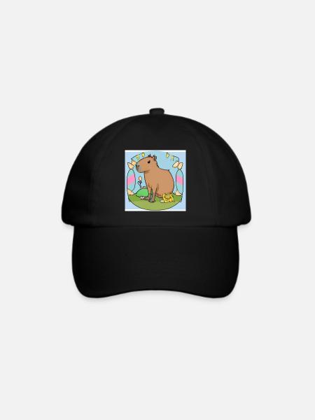 Oster-Capybara - Baseballkappe - Schwarz/Schwarz
