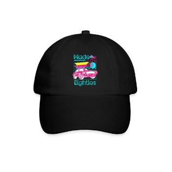 Neon Cool Kostüm Leuchtreklame - Baseballkappe - Schwarz/Schwarz - Vorne