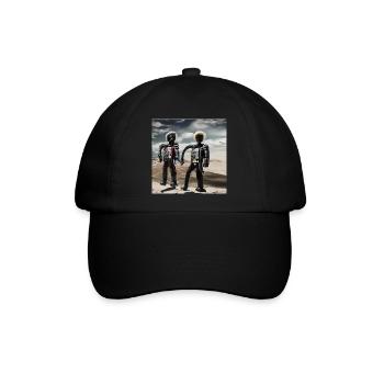 Männer in der Cyberwelt - Baseballkappe - Schwarz/Schwarz - Vorne
