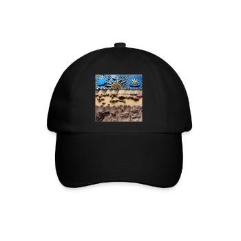 Sonniger Strand - Baseballkappe - Schwarz/Schwarz - Vorne