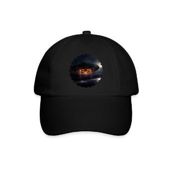 UFO-Sichtungen in den sozialen Medien - Baseballkappe - Schwarz/Schwarz - Vorne