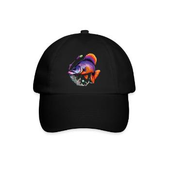 Tauchen Sie ein in die bunte Welt der tropischen Fische - Baseballkappe - Schwarz/Schwarz - Vorne