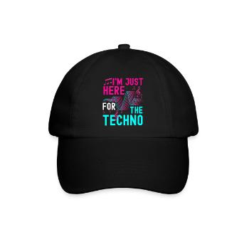 Techno Techno Musik Tanzen Abfeiern - Baseballkappe - Schwarz/Schwarz - Vorne