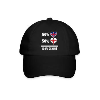 Georgien und Großbritannien 100% Genius Flagge - Baseballkappe - Schwarz/Schwarz - Vorne