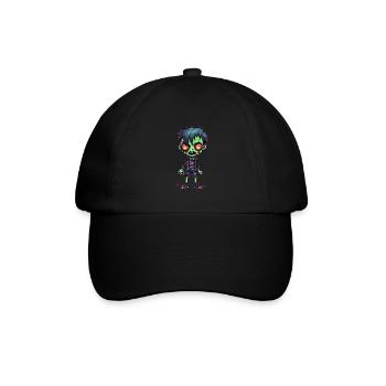 Halloween Zombie Junge - Kawaii süß Monster Horror - Baseballkappe - Schwarz/Schwarz - Vorne