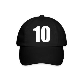 10 - Baseballkappe - Schwarz/Schwarz - Vorne