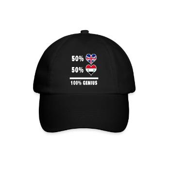 Syrien und Großbritannien 100% Genius Flagge - Baseballkappe - Schwarz/Schwarz - Vorne