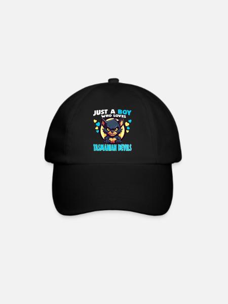 Just a Boy who Loves tasmanian Devils - Baseballkappe - Schwarz/Schwarz
