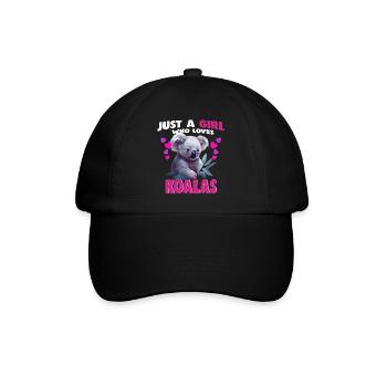 Just a Girl who Loves Koalas - Baseballkappe - Schwarz/Schwarz - Vorne