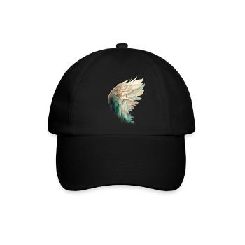 Eleganter pastellfarbener Vogelflügel - Baseballkappe - Schwarz/Schwarz - Vorne