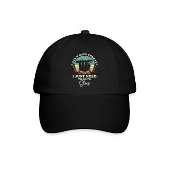 Schlafen Schlummer Faul Ruhe - Baseballkappe - Schwarz/Schwarz - Vorne