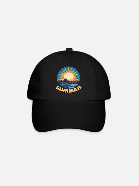 Summer Sunset Logo - Baseballkappe - Schwarz/Schwarz