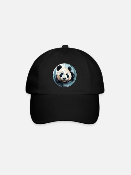 Panda - Baseballkappe - Schwarz/Schwarz