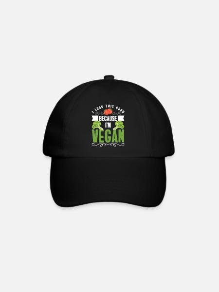 Veganismus Veggie Ernährung Bio - Baseballkappe - Schwarz/Schwarz