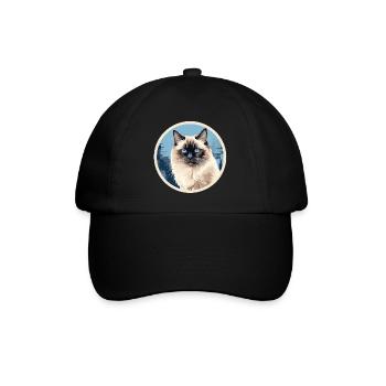 Birma Katze - Baseballkappe - Schwarz/Schwarz - Vorne